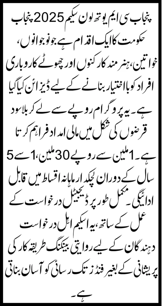 Punjab CM Youth Loan Scheme Eligibility, Loan Amount & Online Application 2025