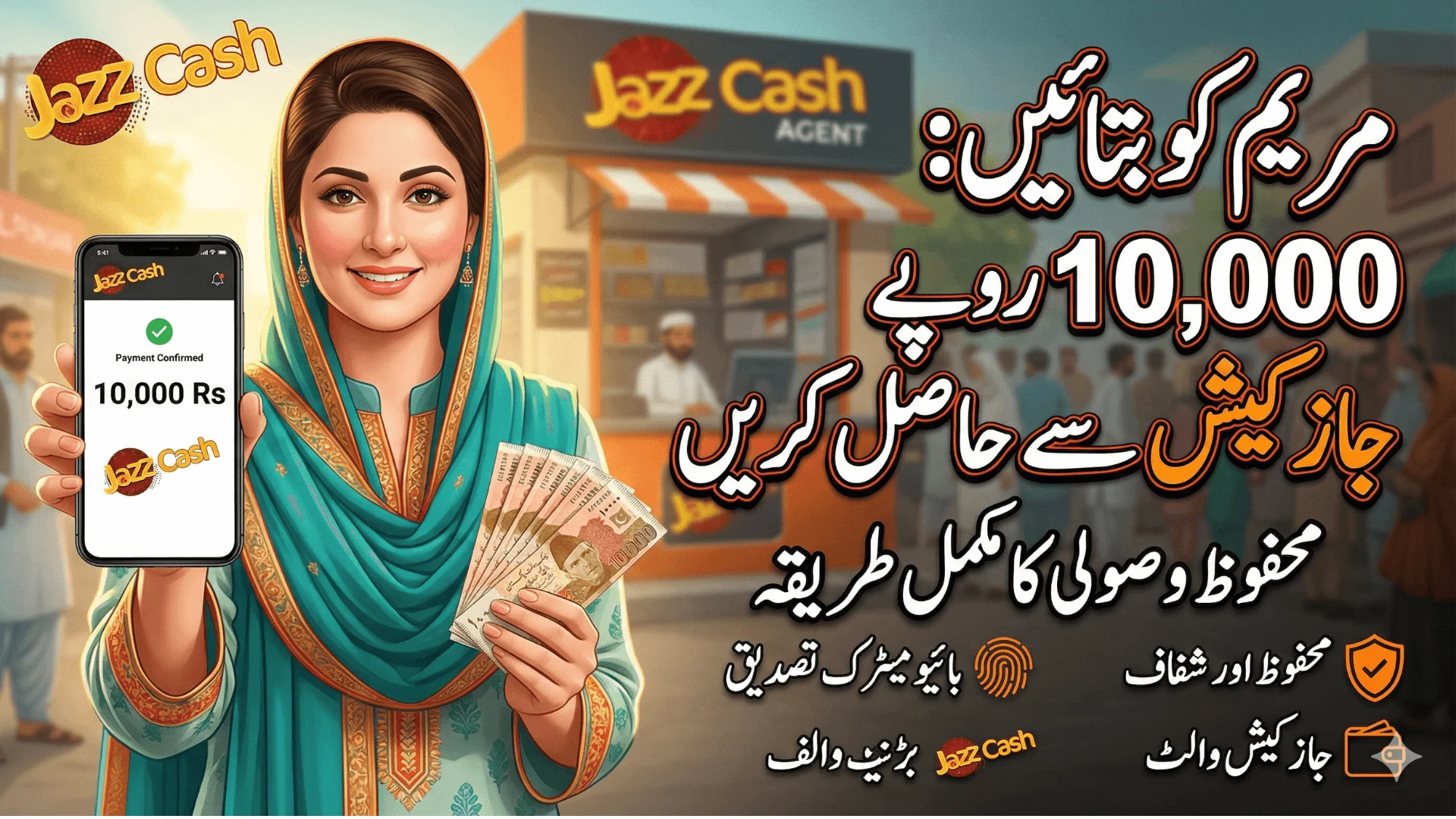 How To Receive Maryam Ko Batain Rs 10000 Payment Safely Through JazzCash